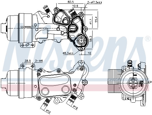 Радіатор масляний з корпусом масляного фільтра PEUGEOT 207 (WA, WC, WD, WK) (06-) 1.6 THP|CITROEN C4 (LA, LC) (0 NISSENS (91167) Nissens фото 10
