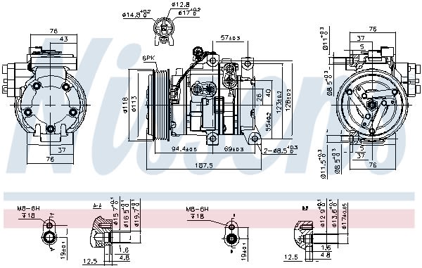 Компресор кондиціонера HYUNDAI ACCENT (11-) 1.4 I 16V (+) NISSENS (89533) Nissens фото 11