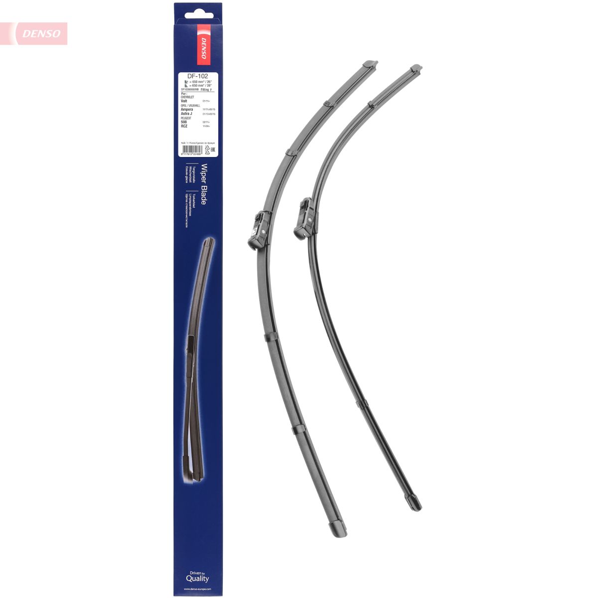 Щітка склоочисника К-Т БЕЗКАРКАСНИЙ 650/650 MM / LHD/RHD / OPEL ASTRA J (09-) / PEUG DENSO (DF-102) Denso фото 7