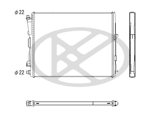 Радіатор двигуна BMW 2 (G42, G87), 3 (G20, G80, G28), 3 (G21), 3 (G21, G81), 4 (G22, G82), 4 (G23, G83), 4 GRAN COUPE (G26), IX (I20), Z4 (G29) 1.6-Electric 11.18- фото 3