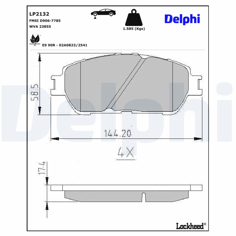 Комплект гальмівних колодок передн , LEXUS ES, TOYOTA ALPHARD I, AVALON, CALDINA, CAMRY, PREVIA II, SIENNA, SOLARA, TACOMA, WINDOM 2.0-4.0 02.00- фото 4