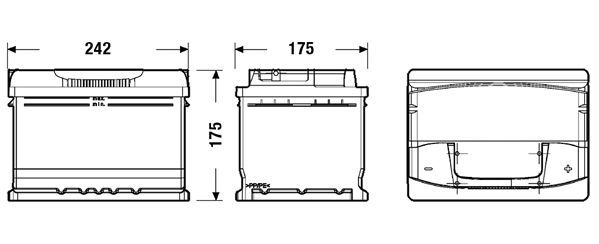 Акумуляторна батарея 61Ah/600A (242x175x175/+R/B13) Premium Exide фото 7