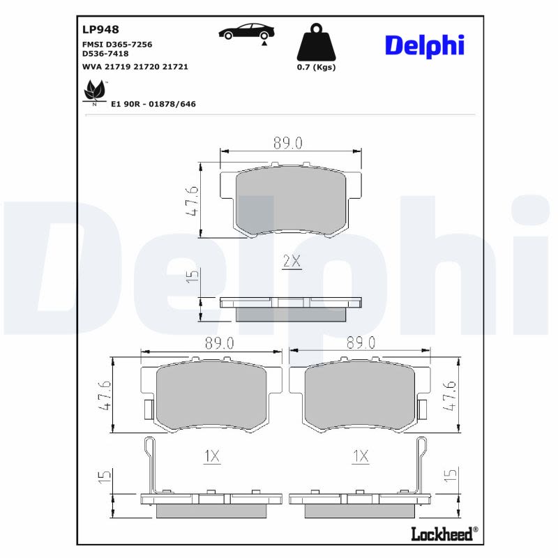 Комплект гальмівних колодок задн , ACURA LEGEND, LEGEND II, RL, TL, TSX, GREAT WALL HOVER H6, HONDA ACCORD IV, ACCORD V, ACCORD VI, ACCORD VII, CIVIC III, CIVIC IV, CIVIC IX 1.3-3.5 10.84- фото 3