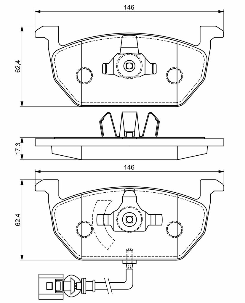 Колодки гальмівні дискові SKODA OCTAVIA III COMBI (5E5, 5E6) 1.4 2012.11-2020.10 BOSCH (0 986 494 721) Bosch фото 10