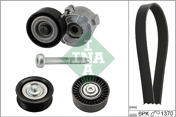 Комплект поликлинових ременів (з роликами) OPEL ASTRA H, ASTRA H GTC, ZAFIRA B 1.9D 04.04-04.15