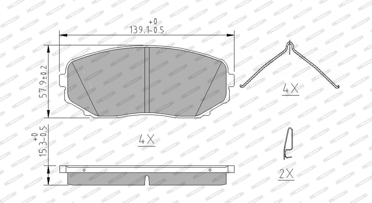 Комплект гальмівних колодок передн , MAZDA CX-7, CX-9, MITSUBISHI ECLIPSE CROSS, GRANDIS, L200 / TRITON, OUTLANDER III, PAJERO PININ I 1.5-3.7 10.99- фото 4