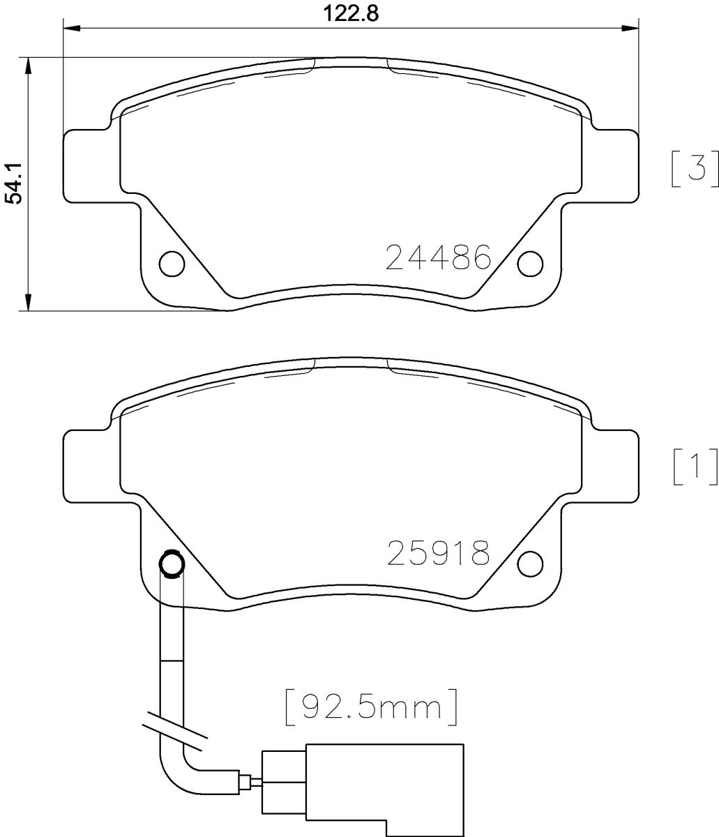Колодки гальмівні дискові (комплект 4 шт) FORD TRANSIT ФУРГОН (FA_ _) 2.2 2006.04-2014.12 BREMBO (P24066) BREMBO фото 4