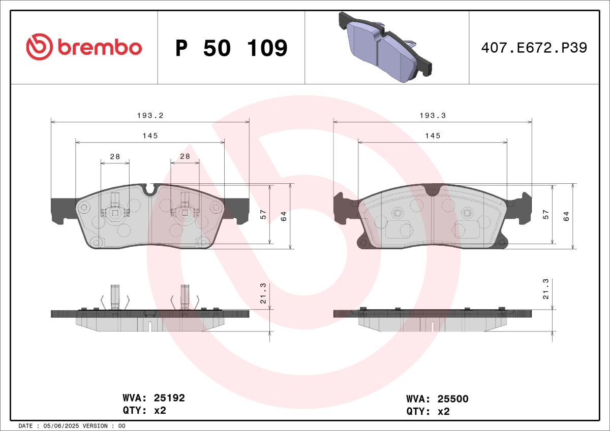 Колодки гальмівні дискові MB M-CLASS (W166) 3.0 2011.06-2015.12 BREMBO (P50109) BREMBO фото 4