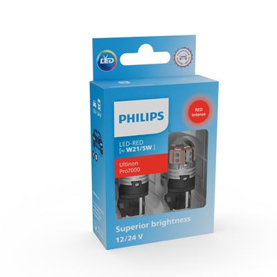 Комплект світлодіодних автоламп W21/5W LED 12/24V 2.6-0.9/3.3-1.5W W3X16D / LED-RED ULTINON PRO70 PHILIPS (11066RU70X2) Philips фото 5