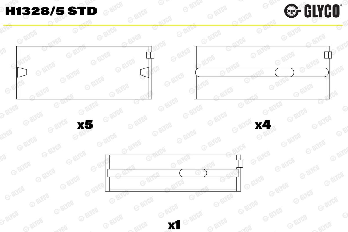 Вкладиші VAG 1.6-2.0TDI/BITDI CAYA/CAAE/CAYB/CAYC/CDBA/CKTB (IROX) GLYCO (H1328/5 STD) Glyco фото 4