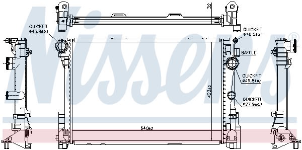 Радіатор охолоджування MERCEDES C-CLASS W 204 (07-) C 180||MERCEDES SLK-CLASS W 172 (11- NISSENS (67167) Nissens фото 10