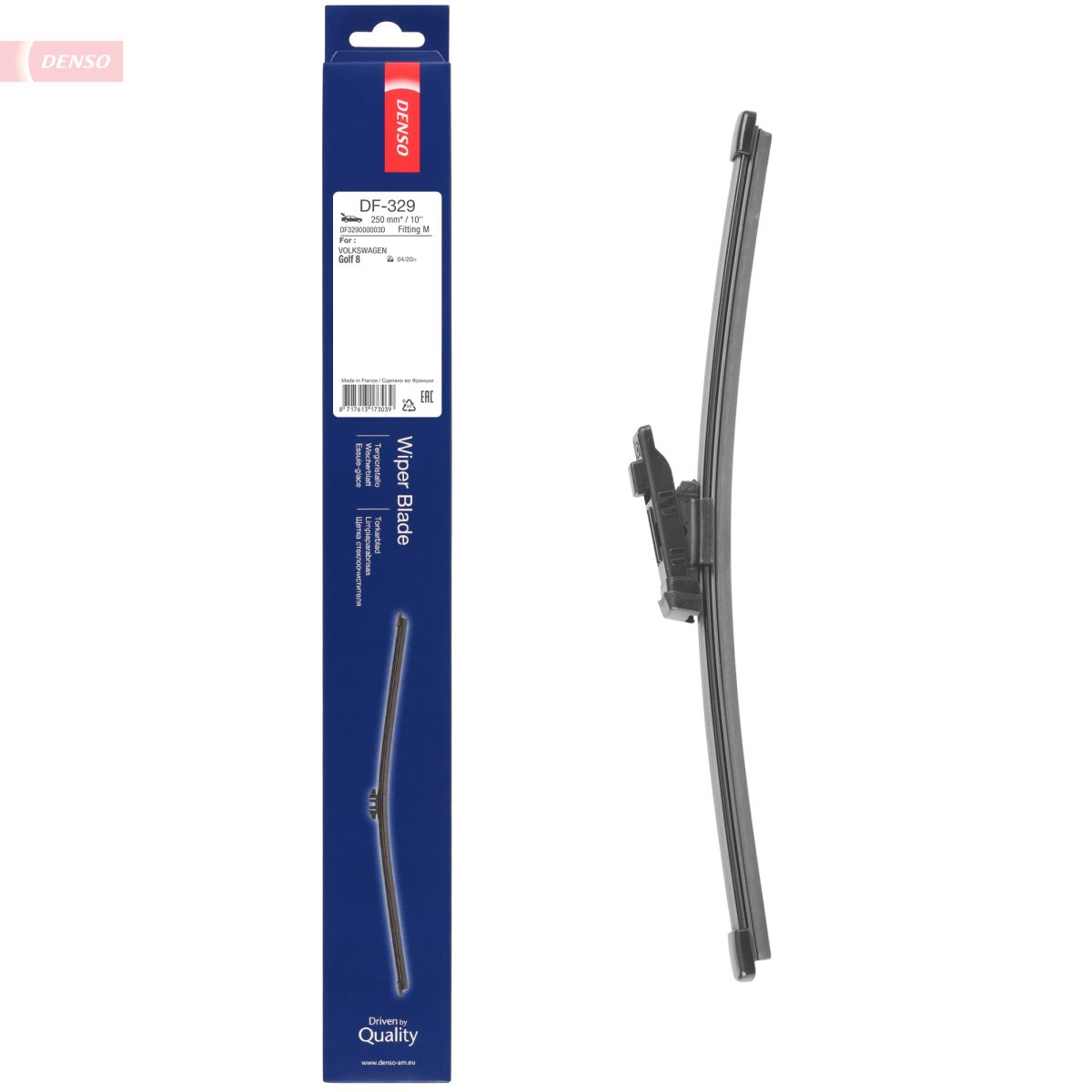 Щітка склоочисника БЕЗКАРКАСНИЙ / 250 MM / VW GOLF VIII (CD1) 2020 -> DENSO (DF-329) Denso фото 5