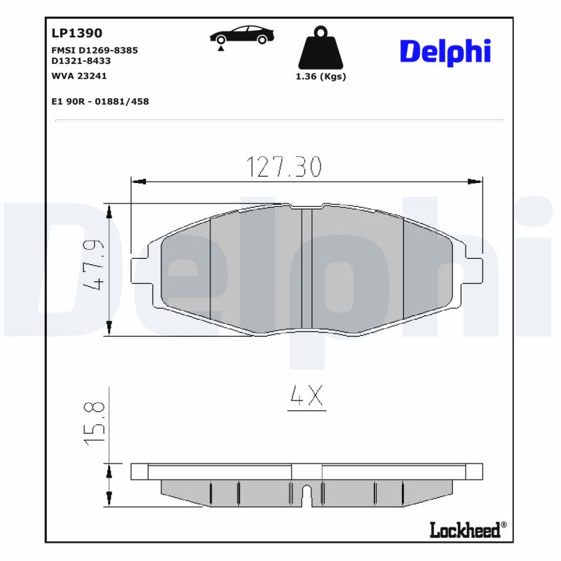 Комплект гальмівних колодок передн , CHEVROLET CAMARO, LANOS, MATIZ, SPARK, DAEWOO LANOS, MATIZ, FSO MATIZ 0.8-6.2 02.97- фото 4