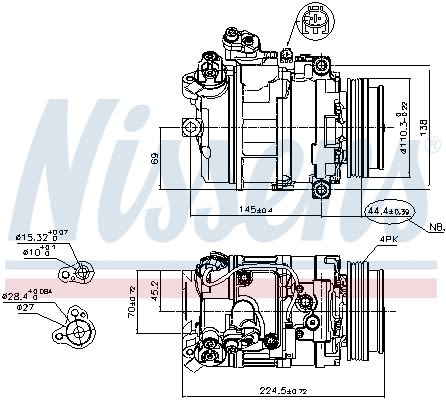 Компресор кондиціонера BMW 5 SERIES E60 545I 03- NISSENS (89199) Nissens фото 11