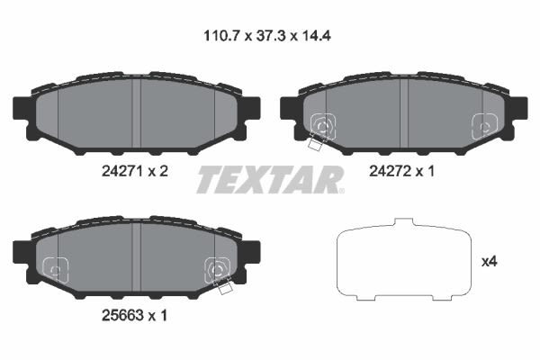 Колодки гальмівні (задні) Subaru Impreza/Outback/Forester 03- (Akebono) Textar фото 9