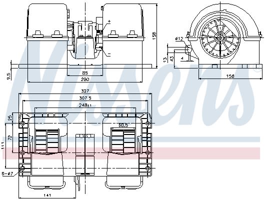 Вентилятор салону 24В VOLVO FH, FH12, FH16, FM, FM II, FM12, FM9, FMX 08.93- фото 10
