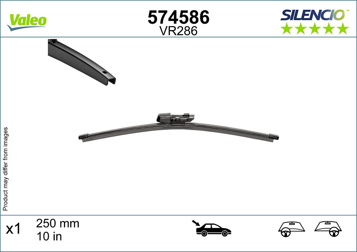 Щітка склоочисника БАСКАРКАСНИЙ SILENCIO® / 250 MM / VW GOLF VIII (CD1 06.2020 -> VALEO (574586) Valeo фото 3