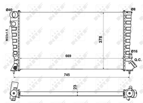 Радиатор охлаждения Citroen Berlingo/Peugeot Partner 1.8D/1.9D 96- (-AC) (Economy Class) фото 11