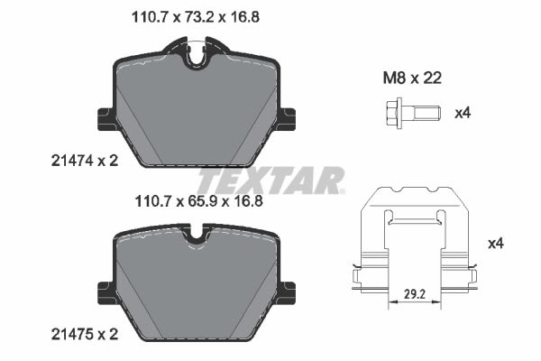 Комплект гальмівних колодок задн , BMW 2 (G42, G87), 3 (G20, G80, G28), 3 (G21), 3 (G21, G81), 4 (G22, G82), 4 (G23, G83), 4 GRAN COUPE (G26), Z4 (G29), TOYOTA SUPRA 1.6-Electric 11.18- фото 2