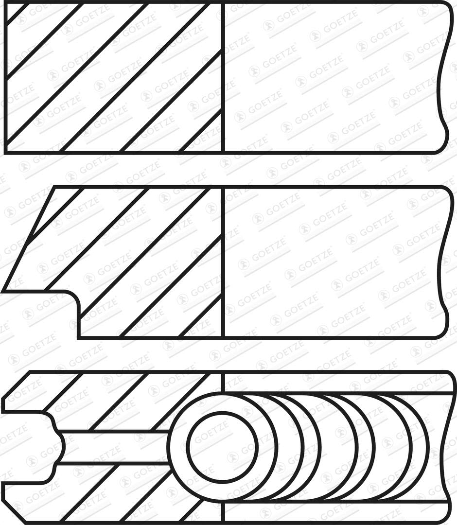 83 (STD) 1-50 Комплект поршньових кілець CHRYSLER 300C, JEEP COMMANDER, GLADIATOR, GRAND CHEROKEE, GRAND CHEROKEE III, GRAND CHEROKEE IV, LANCIA THEMA, RAM 1500 3.0D 03.05- фото 4