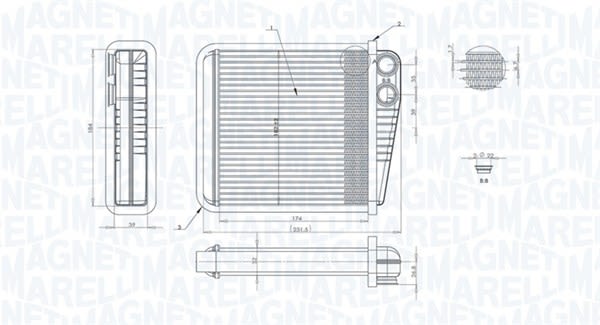 Радіатор пічки AUDI A3, Q3, TT, SEAT ALHAMBRA, ALTEA, ALTEA XL, LEON, TOLEDO III, SKODA OCTAVIA II, SUPERB II, YETI, VW BEETLE, CADDY ALLTRACK IV, CADDY III, CADDY IV, CC B7 1.0-3.6 02.03-12.22