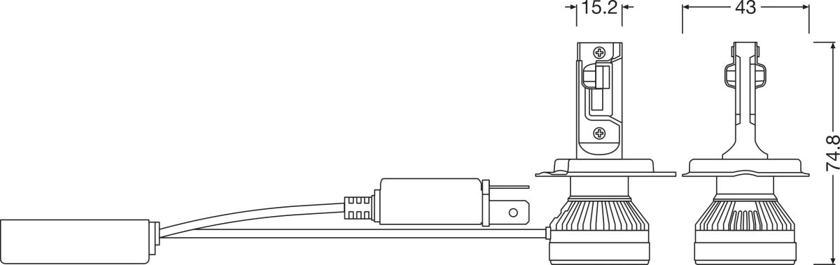 Комплект світлодіодних автоламп H4 LED 12V 45/45W 2700/6000K P43T / LEDRIVING® HL ALLSEASON / НЕ OSRAM (64193DWALL-2HB) osram фото 8