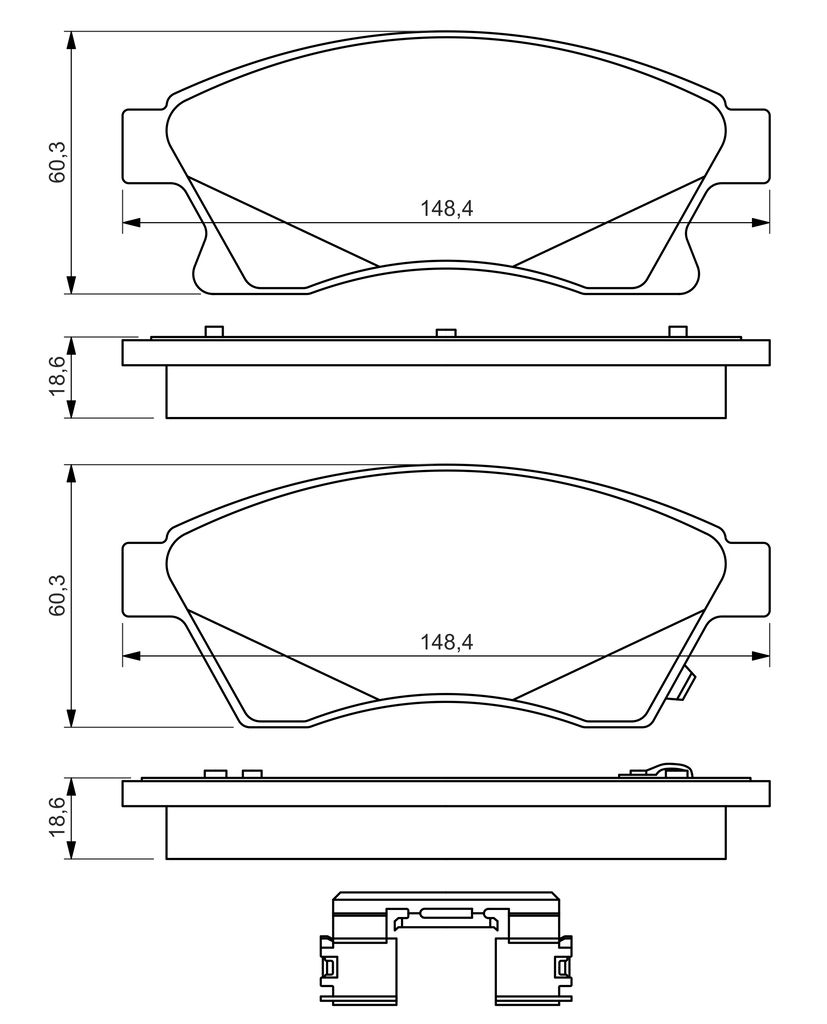 Комплект гальмівних колодок передн , CHEVROLET AVEO, CRUZE, OPEL ASTRA J, ASTRA J GTC 1.2-2.0D 05.09- фото 7