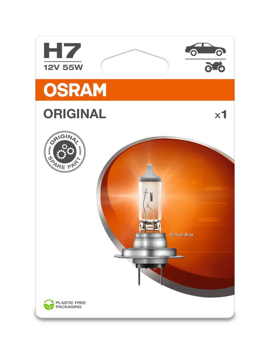 Автолампа галогенова 55W H7 12V 55W PX26D/ORIGINAL LINE/1ШТ. BLISTER OSRAM (64210-1BL) osram фото 5