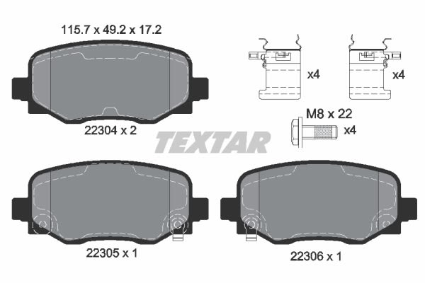Комплект гальмівних колодок задн , ABARTH 500E, ALFA ROMEO TONALE, FIAT 500X, JEEP COMPASS, RENEGADE 1.0-Electric 07.14- фото 2