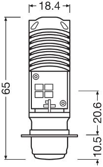 LED лампочка (упаковка-блістер 1шт) LED 12В 6/5Вт P15D-25-1 для мотоциклів, без гомологічного сертифікату LEDriving HL EASY, Білий 6000K фото 3
