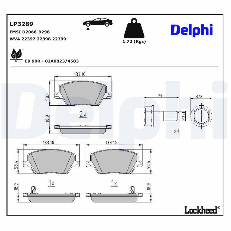 Комплект гальмівних колодок передн , FIAT TIPO 1.0-1.6D 10.15- фото 4