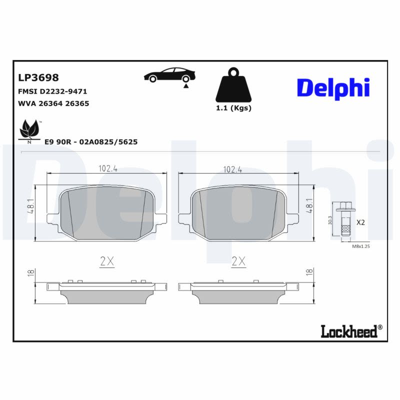 Комплект гальмівних колодок задн , FORD USA EXPLORER 2.3-3.3H 07.19- фото 2