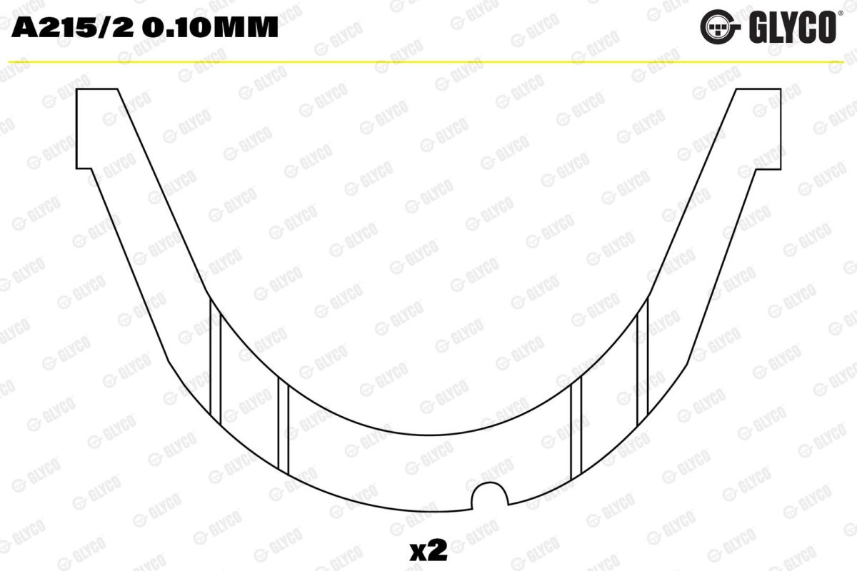 Напівкільце колінвалу (комплект) (+0,10) VOLVO 140, 340-360, 440, 460, 480, S40 I, V40, ARO 10, CARPAT, DACIA PICK UP, SOLENZA, MITSUBISHI CARISMA, SPACE STAR, NISSAN INTERSTAR 1.6-2.2D 09.72- фото 2