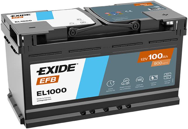 Акумуляторна батарея 100Ah/900A (353x175x190/+R/B13) (Start-Stop EFB) Exide фото 6
