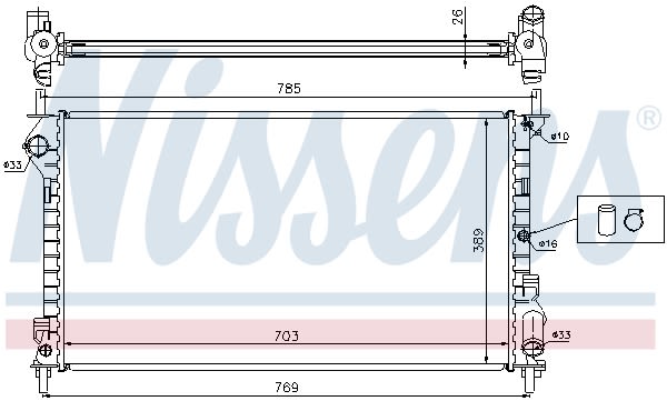 Радіатор охолоджування FORD TRANSIT CONNECT 1.8-1,8TD NISSENS (62015A) Nissens фото 9