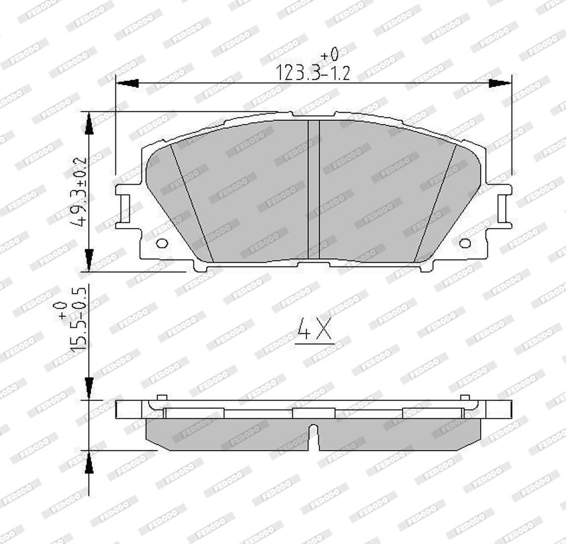 Комплект гальмівних колодок передн , LEXUS CT, TOYOTA PRIUS, PRIUS PHV, VERSO S 1.5/1.8H 06.08- фото 3
