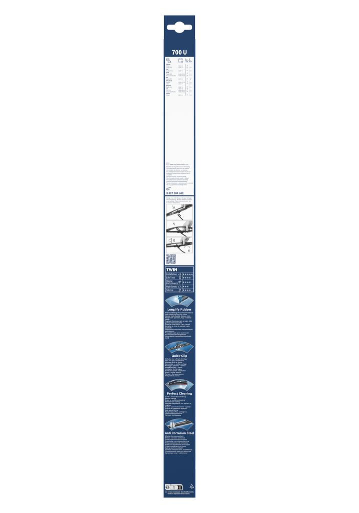 Щітка склоочисника КАРКАСНИЙ TWIN/700 MM/700 U BOSCH (3 397 004 489) Bosch фото 8