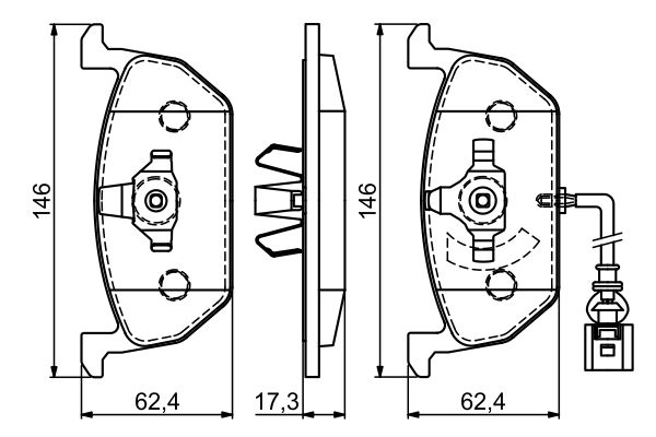 Колодки гальмівні дискові SKODA OCTAVIA III COMBI (5E5, 5E6) 1.4 2012.11-2020.10 BOSCH (0 986 494 721) Bosch фото 9