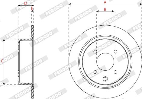 Диск гальмівний NISSAN TIIDA ХЕТЧБЕК (C11) 1.6 2004.05-2014.12 FERODO (DDF1941C) Ferodo фото 6