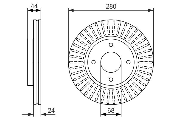 Диск гальмівний ВЕНТИЛ NISSAN TIIDA ХЕТЧБЕК (C11) 1.6 2004.05-2014.12 BOSCH (0 986 479 737) Bosch фото 8