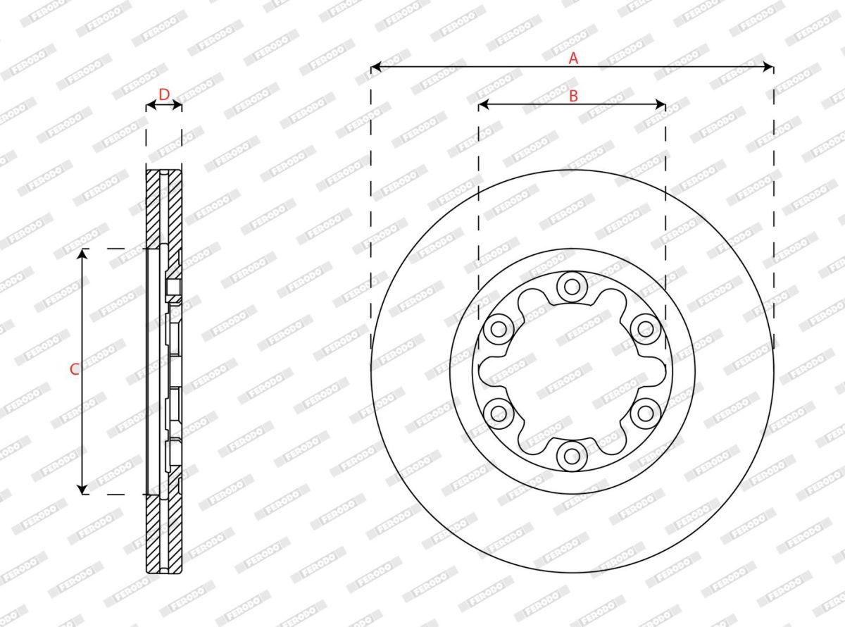 Диск гальмівний FORD USA RANGER (ER, EQ, R_) 2.5 1997.04-2011.12 FERODO (DDF1921) Ferodo фото 5