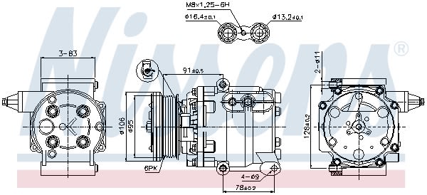 Компресор кондиціонера FORD FIESTA V (01-) 1.25 EFI (+) NISSENS (89358) Nissens фото 11