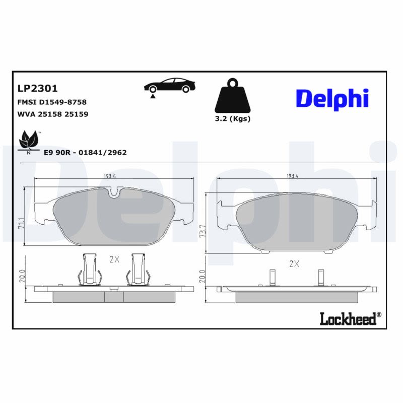 Комплект гальмівних колодок передн , AUDI A6 ALLROAD C7, A6 C7, A7, A8 D4 1.8-6.3 11.09-09.18 фото 3