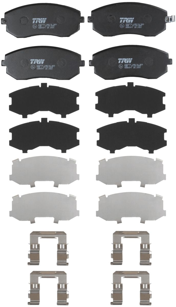 Комплект гальмівних колодок передн (з комплектуючими), SUBARU FORESTER, IMPREZA, LEGACY IV, LEGACY V, OUTBACK, TRIBECA, XV 1.5-3.6 12.00- фото 3