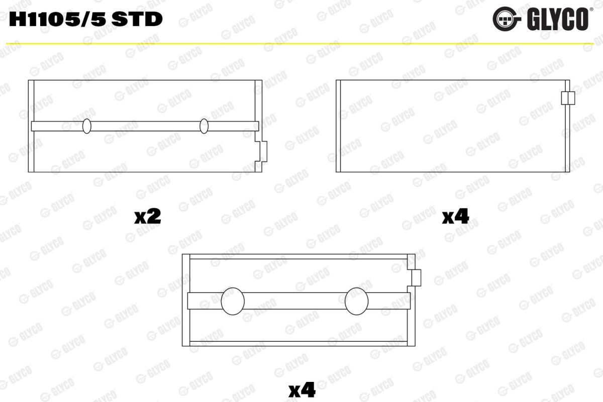 Вкладиші FORD 1.8D/TD BHDB/BHPA/KKDA/RWPA/QYBA/RTA GLYCO (H1105/5 STD) Glyco фото 4