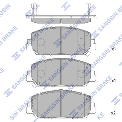 Колодки гальмівні дискові (комплект 4 шт) ACURA RDX 3.5 2012.01-2018.05 HI-Q (SP1789) HI-Q фото 4