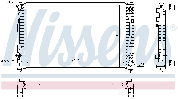 Радіатор охолоджування AUDI A4 2,6/2,8 AC AUT. 96- NISSENS (60498) Nissens фото 10