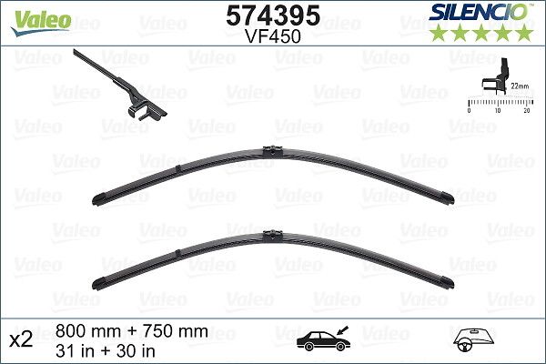 Щітка склоочисника К-Т БАСКАРКАСНИЙ SILENCIO®/800/750 MM/VF450 VALEO (574395) Valeo фото 6