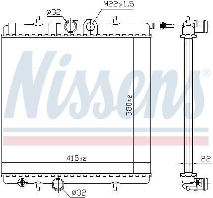 Радіатор охолоджування PEUGEOT 206 1,1-1,6 98- NISSENS (63708A) Nissens фото 10
