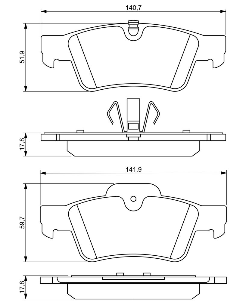 Колодки гальмівні дискові MB M-CLASS (W164) 3.5 2005.02-2012.12 BOSCH (0 986 494 256) Bosch фото 9